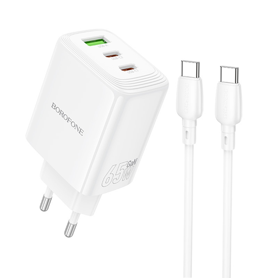 Picture of Borofone Wall charger BN32 Cargador GaN - USB + 2x
