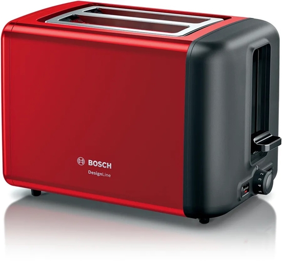 Picture of Bosch TAT3P424 toaster 2 slice(s) 970 W Black, Red