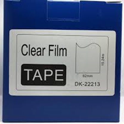 Attēls no DK-22213A Līmplēve, melns uz caurspīdīgu, 62mm x 15.24metri, Brother analogs