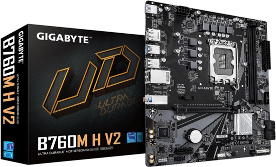 Picture of Gigabyte B760M H V2 1.0 Motherboard Intel LGA1700 / B760 / DDR5 / 2×DIMM / microATX