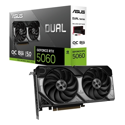 Attēls no Videokarte Asus GeForce RTX 5060, 8GB GDDR7 Dual OC (DLSS 4)