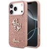 Picture of Guess Apple iPhone 17 Pro PU Fixed Glitter 4G Metal Logo Case Pink