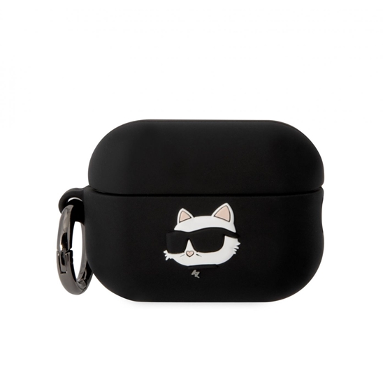 Picture of Karl Lagerfeld - Karl Lagerfeld 3D Logo NFT Choupette Head Silicone Case for AirPods Pro 2 Black