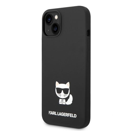Изображение Karl Lagerfeld - Karl Lagerfeld Liquid Silicone Choupette Case for iPhone 14 Plus Black