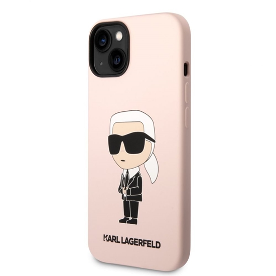Picture of Karl Lagerfeld - Karl Lagerfeld Liquid Silicone Ikonik NFT Case for iPhone 14 Plus Pink