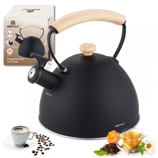 Picture of KingHoff CZAJNIK 2,5L Z GWIZDKIEM KH-1999 CZARNY MAT
