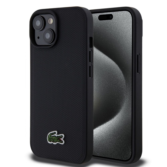 Изображение Lacoste - Lacoste Iconic Petit Pique Woven Logo MagSafe Case for iPhone 15 Black
