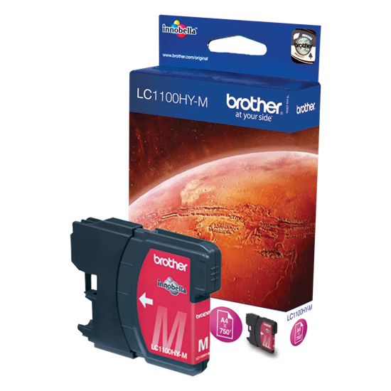 Изображение LC-1100HYM sarkana tintes kasete 750 lapām (10,1ml) (DCP6690CW,MFC6490CW)