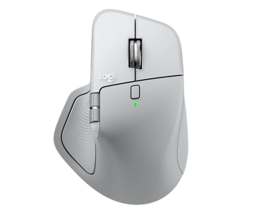 Picture of Logitech MX Master 4 for MAC Wireless Mouse RF Wireless + Bluetooth, 8000 DPI, White Silver