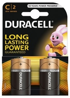 Изображение LR14/C baterijas 1.5V Duracell Alkaline MN1400 iepakojumā 2 gb.