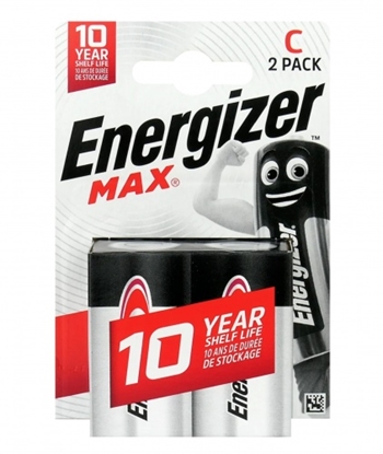 Attēls no LR14/C baterijas 1.5V Energizer MAX Alkaline MN1400/E93 iepakojuma 2gb.