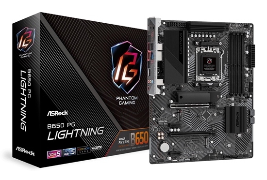 Picture of Mainboard|ASROCK|AMD B650|SAM5|ATX|Memory DDR5|Memory slots 4|2xPCI-Express 4.0 1x|2xPCI-Express 4.0 16x|3xM.2|1xHDMI|1xAudio-In|1xAudio-Out|1xMicrophone|4xUSB 2.0|7xUSB 3.2|2xUSB-C|1xRJ45|B650PGLIGHTNING