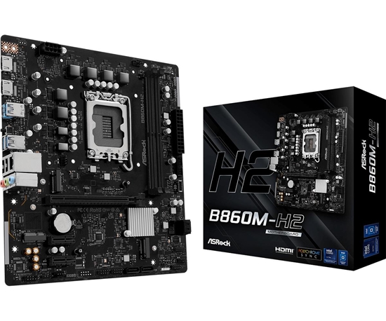 Изображение Mainboard|ASROCK|Intel B860 Express|LGA1851|Micro-ATX|Memory DDR5|Memory slots 2|B860M-H2