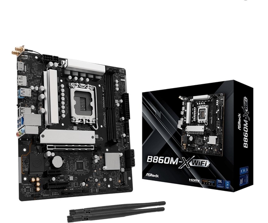 Picture of Mainboard|ASROCK|Intel B860 Express|LGA1851|Micro-ATX|Memory DDR5|Memory slots 2|B860M-X_WIFI