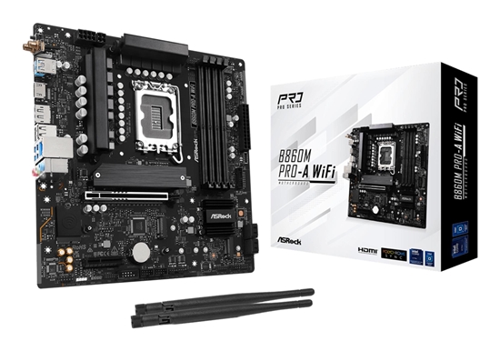 Изображение Mainboard|ASROCK|Intel B860 Express|LGA1851|Micro-ATX|Memory DDR5|Memory slots 4|B860MPRO-AWIFI
