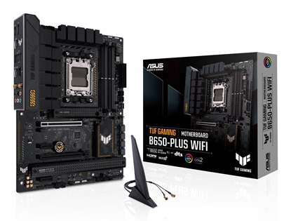 Attēls no Mainboard|ASUS|AMD B650|SAM5|ATX|Memory DDR5|Memory slots 4|2xPCI-Express 4.0 1x|2xPCI-Express 4.0 16x|3xM.2|1xHDMI|1xDisplayPort|4xUSB 2.0|2xUSB 3.2|2xUSB-C|1xRJ45|5xAudio port|TUFGAMINGB650-PLUSWIFI