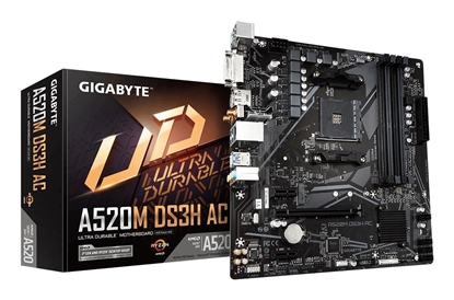 Attēls no Mainboard|GIGABYTE|AMD A520|SAM4|Micro-ATX|Memory DDR4|Memory slots 4|A520MDS3HAC1.4