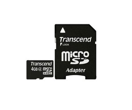Picture of MEMORY MICRO SDHC 4GB W/ADAPT/CLASS4 TS4GUSDHC4 TRANSCEND