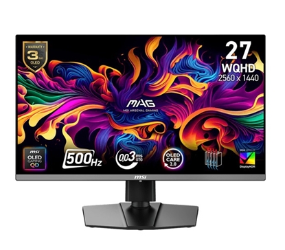Изображение Monitor|MSI|MAG 272QP QD-OLED X50|26.5"|Gaming|Panel QD-OLED|2560x1440|16:9|500Hz|0.03 ms|Colour Black|MAG272QPQD-OLEDX50