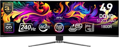 Picture of MSI MPG 491CQPXDE QD-OLED monitor komputerowy 124,5 cm (49") 5120 x 1440 px Dual QHD Czarny