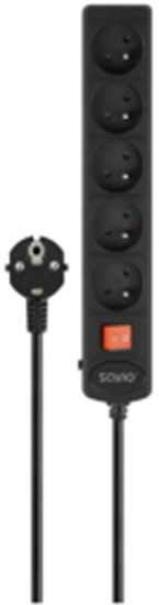 Изображение Pagarinātājs Savio Surge Protection Power Strip 5 sockets 5m