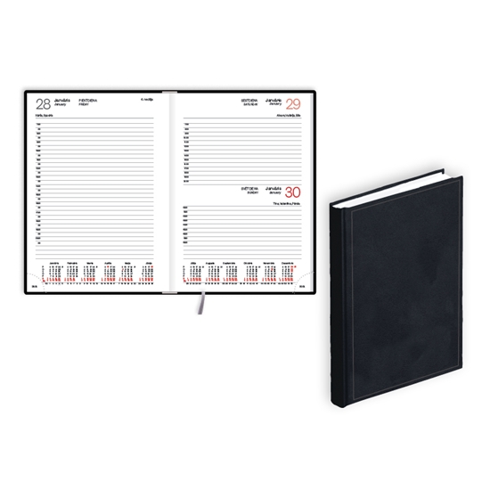 Изображение Plānotājs 2026.gadam EKO Manager A5, diena, balacron, melna