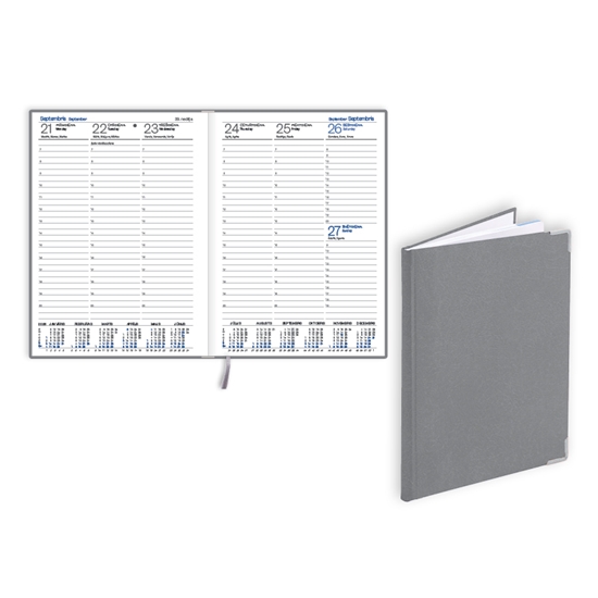 Изображение Plānotājs 2026.gadam EKO Prestige A5, nedēļa, balacron, pelēks