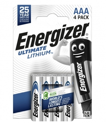 Attēls no R03/AAA baterijas 1.5V Energizer Ultimate Lithium litija L92 iepakojumā 4 gb.