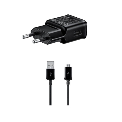 Attēls no Samsung EP-TA200EBE + ECB-DU4EBE Samsung 15W Travel Charger + microUSB Data Cable Black (OOB Bulk)