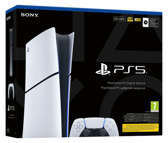 Изображение Sony PlayStation 5 Slim Digital Game Console, 825GB SSD, White