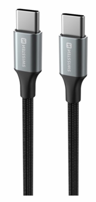 Изображение Swissten Textile II USB-C - USB-C Data and Charching Cable 1.5m