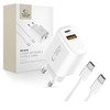 Изображение Tech-Protect Tech-Protect NCA30 PD 30W QC3.0 USB-A / USB-C Wall Charger + USB-C / USB-C Cable 100cm - White