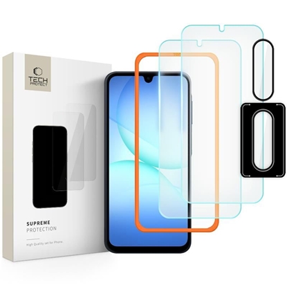 Attēls no SZKO HARTOWANE TECH-PROTECT SUPREME EASY SET 3-PACK GALAXY A17 4G / 5G CLEAR