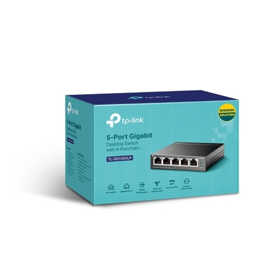 Picture of TP-LINK TL-SG1005LP network switch Unmanaged Gigabit Ethernet (10/100/1000) Power over Ethernet (PoE) Black