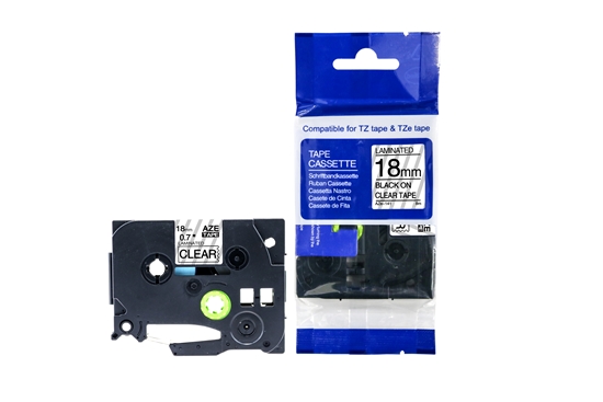 Picture of Tz2-141 uzlīmju lente melns uz caurspīdīga 18mm (analogs tze)