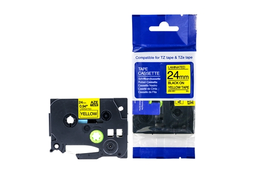 Picture of Tz2-651 uzlīmju lente melns uz dzeltena 24mm (analogs tze)