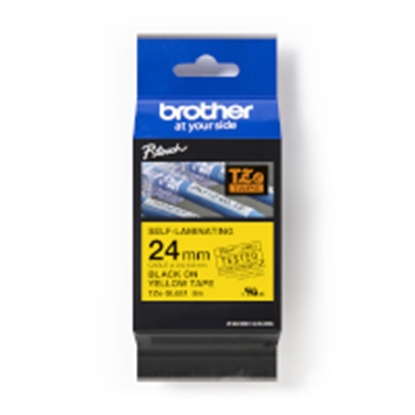 Picture of TZe-SL651 pašlaminējoša uzlīmju lente, melns uz dzeltena,24mm