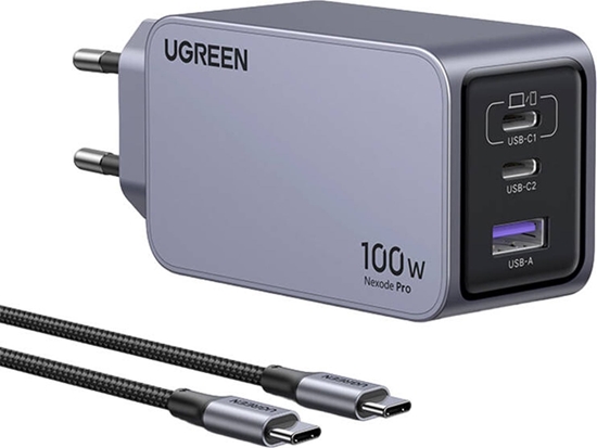 Изображение UGREEN Nexode Pro 100W GaN Charger with USB-C Cable