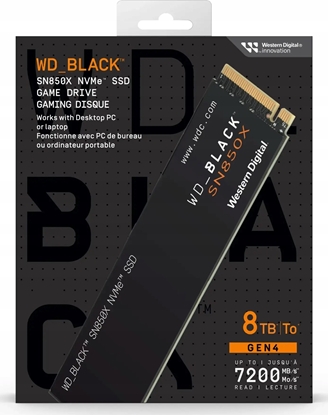Изображение WD Black SSD SN850X Gaming NVMe 8TB M.2