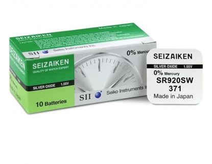 Picture of 371,370 baterijas 1.55V SEIKO sudraba-oksīda SR920W iepakojumā 1 gb.