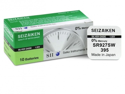 Picture of 395, 399 baterija 1.55V SEIKO sudraba-oksīda SR927W iepakojumā 1 gb.