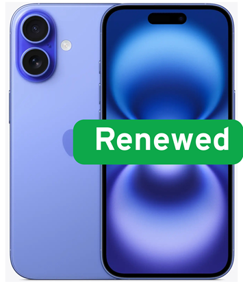 Изображение Apple Renew | Grade B | iPhone 16 | Ultramarine | 6.1 " | Super Retina XDR OLED | 2556 x 1179 pixels | A17 | 6 GB | 128 GB | Dual SIM | 5G | 48+12 MP | iOS | 18