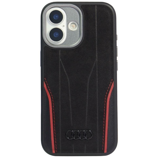 Изображение Audi Audi R8 Genuine Leather MagSafe Case for iPhone 17 - Black and Red
