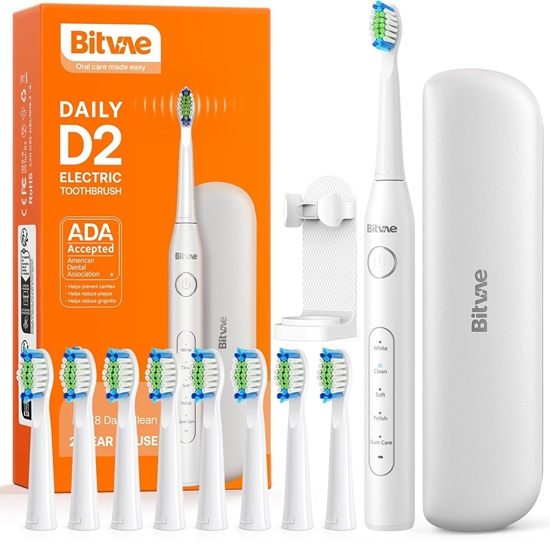 Изображение Bitvae D2 elektriskā zobu birste x8 birstes / ceļojumu maciņš / turētājs / vads White