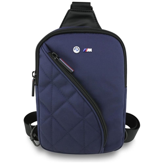 Изображение BMW Nylon Pocket & Metal Logo Crossbody Phone Bag Navy Blue
