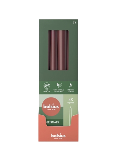 Изображение Bolsius Table candles 245/24mm Dark Red 4pcs