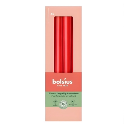 Изображение Bolsius Table candles 245/24mm Red 4pcs