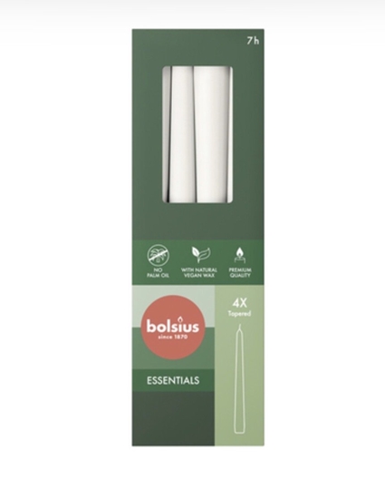 Изображение Bolsius Table candles 245/24mm White 4pcs