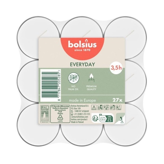 Изображение Bolsius Tealight Candles White 27pcs