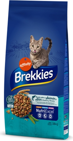 Picture of BREKKIES cat Salmon 15,0kg - pilnvērtīga sausā barība pieaugušiem kaķiem, ar lasi un tunci, dārzeņiem un graudaugiem.